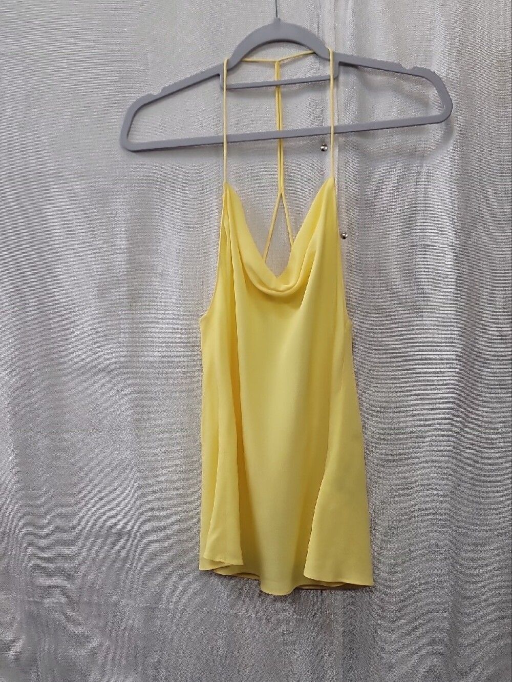 ba&sh Lady Top Pale Yellow Cowl Neck Camisole Size Large